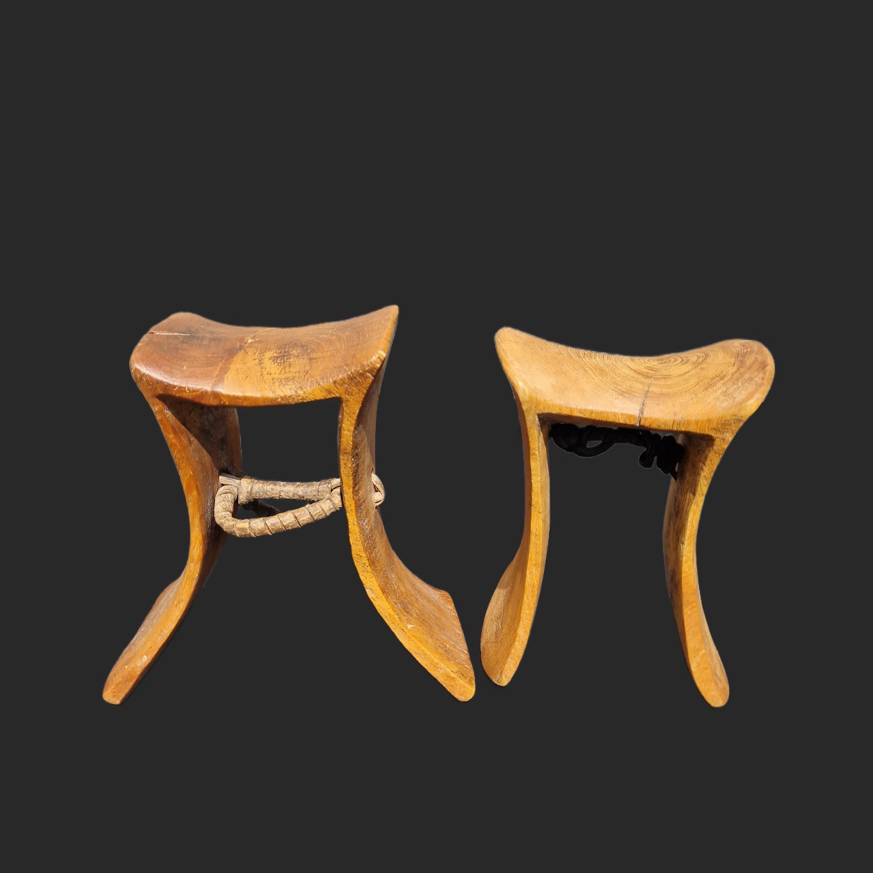 A pair of Turkana Headrest, Kenya.