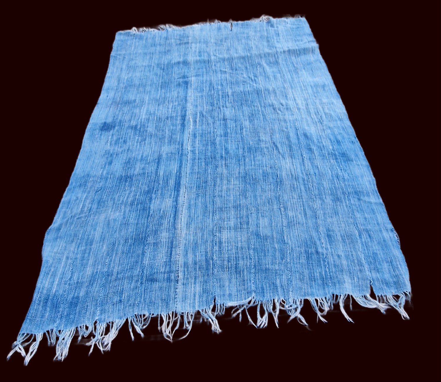 Vintage Mossi Indigo Textile, Cloth, Handwoven Cotton (1970s, Burkina Faso)