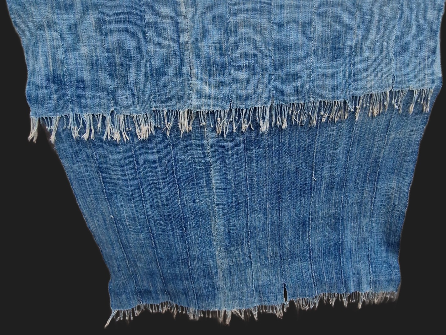 Vintage Mossi Indigo Textile, Cloth,  Handwoven Cotton (1970s, Burkina Faso) view 2