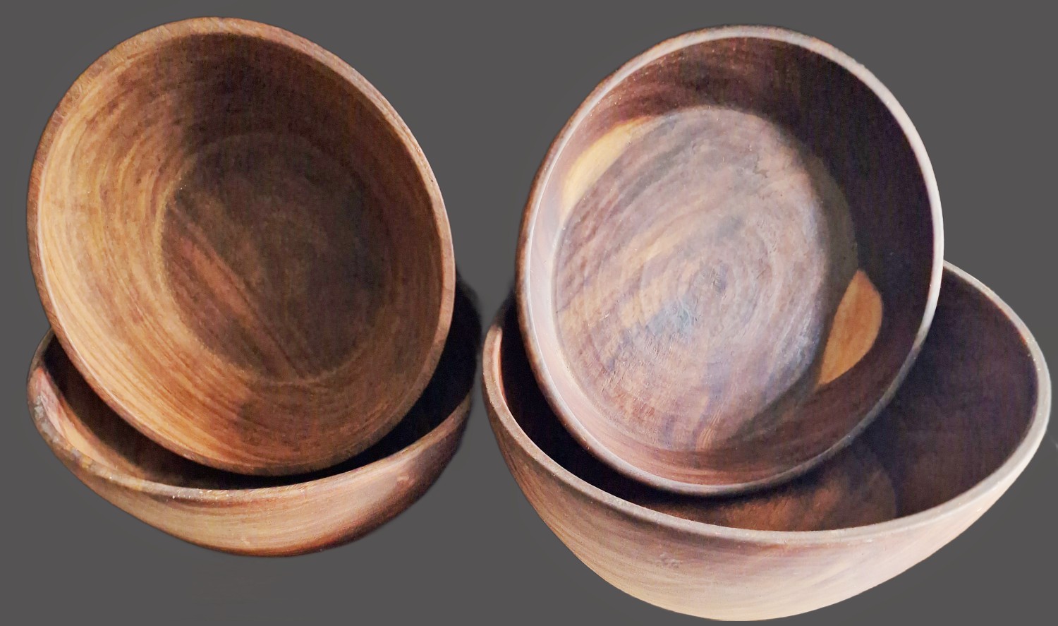 Vintage Ethiopian Wooden Bowl Sets – 1970s, Pristine Condition.