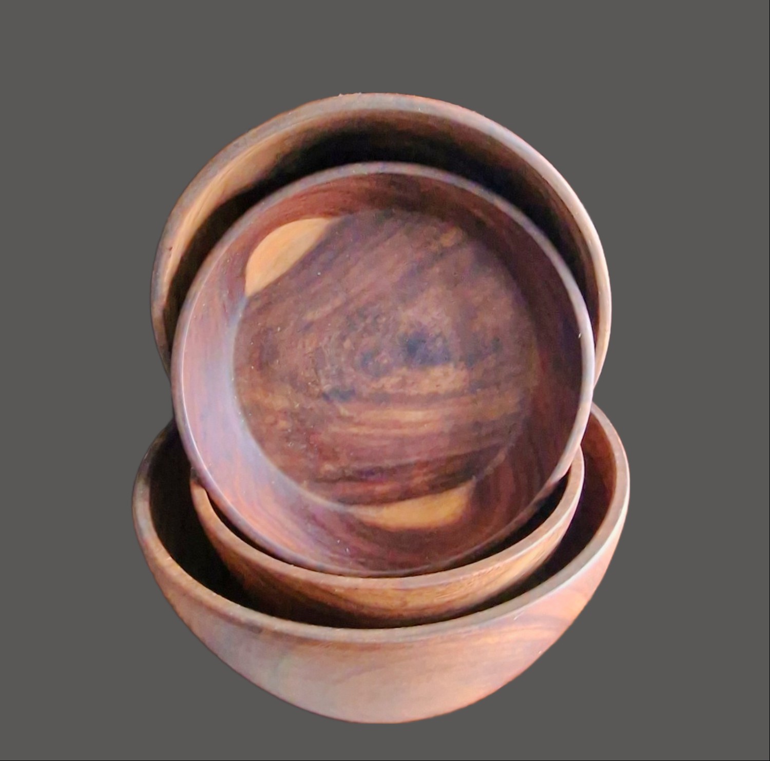 Vintage Ethiopian Wooden Bowl Sets – 1970s, Pristine Condition. view 3
