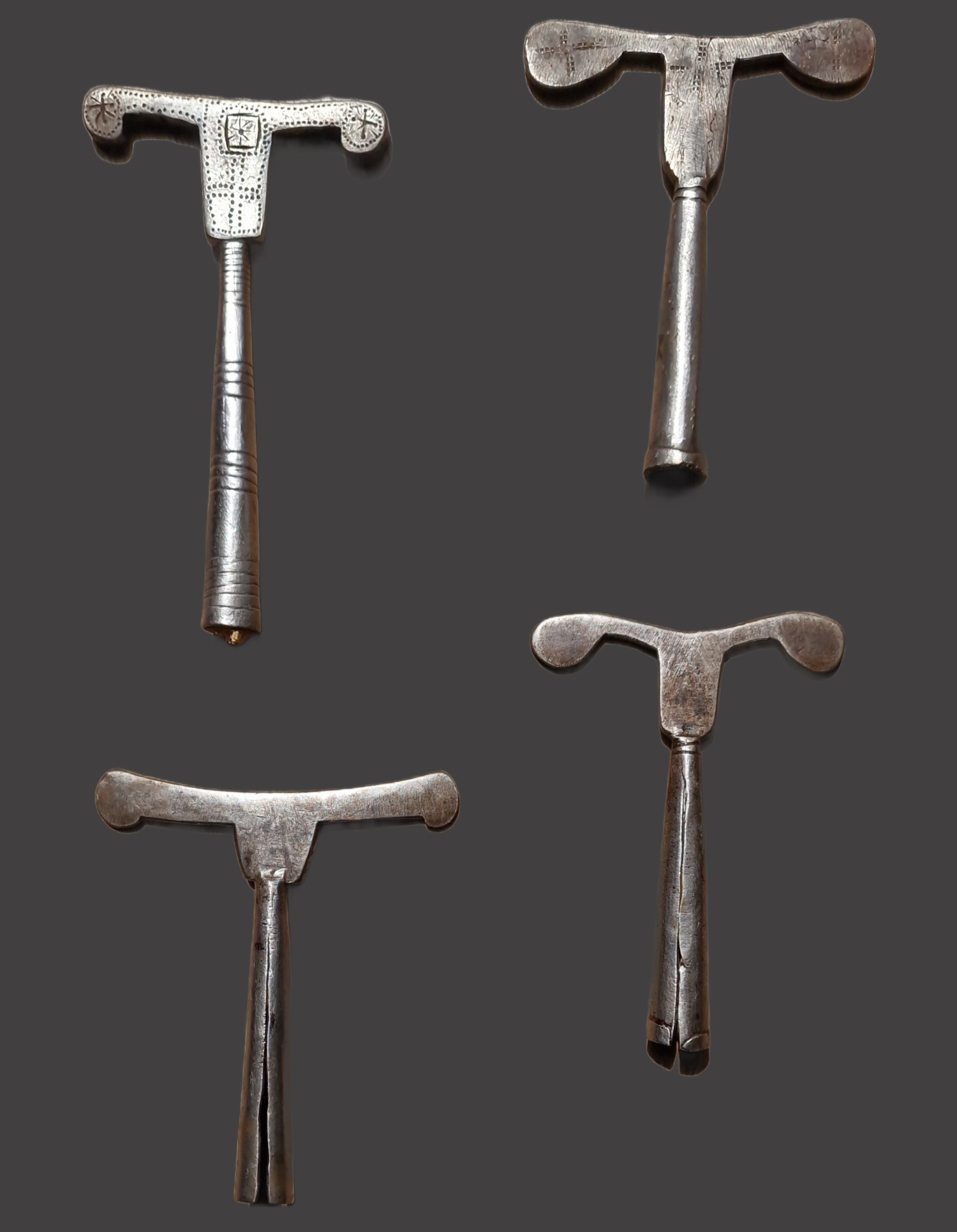 Orthodox Christian Vintage Mequamia Prayer Staff – Hand-Carved Ethiopian Metal Liturgical Staffs (Set of 4). view 2