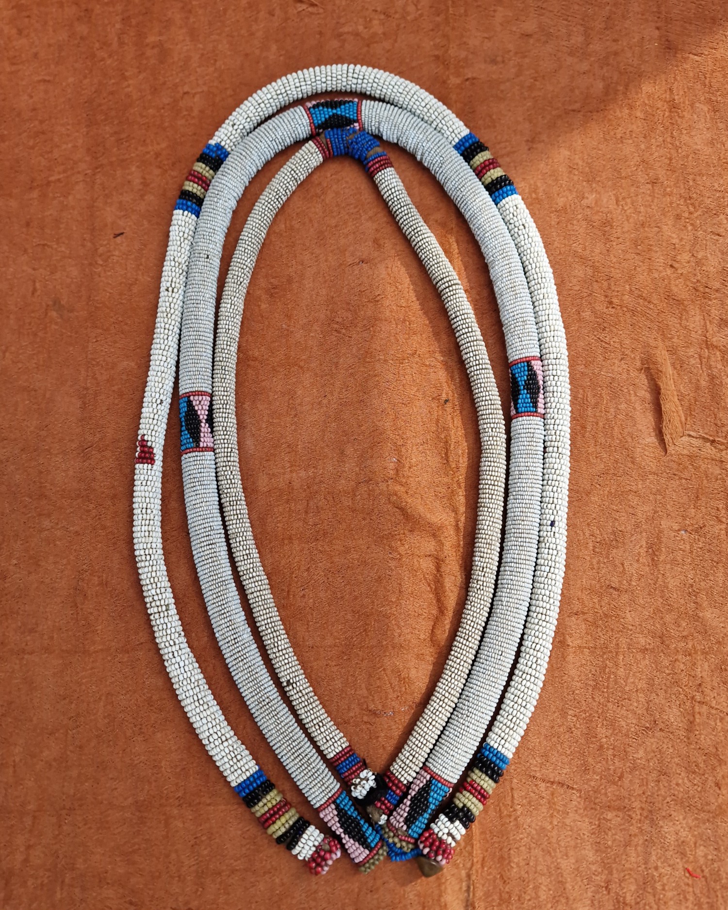Mid-20th Century Zulu Beaded Necklace Trio – South African Handmade Jewelry.