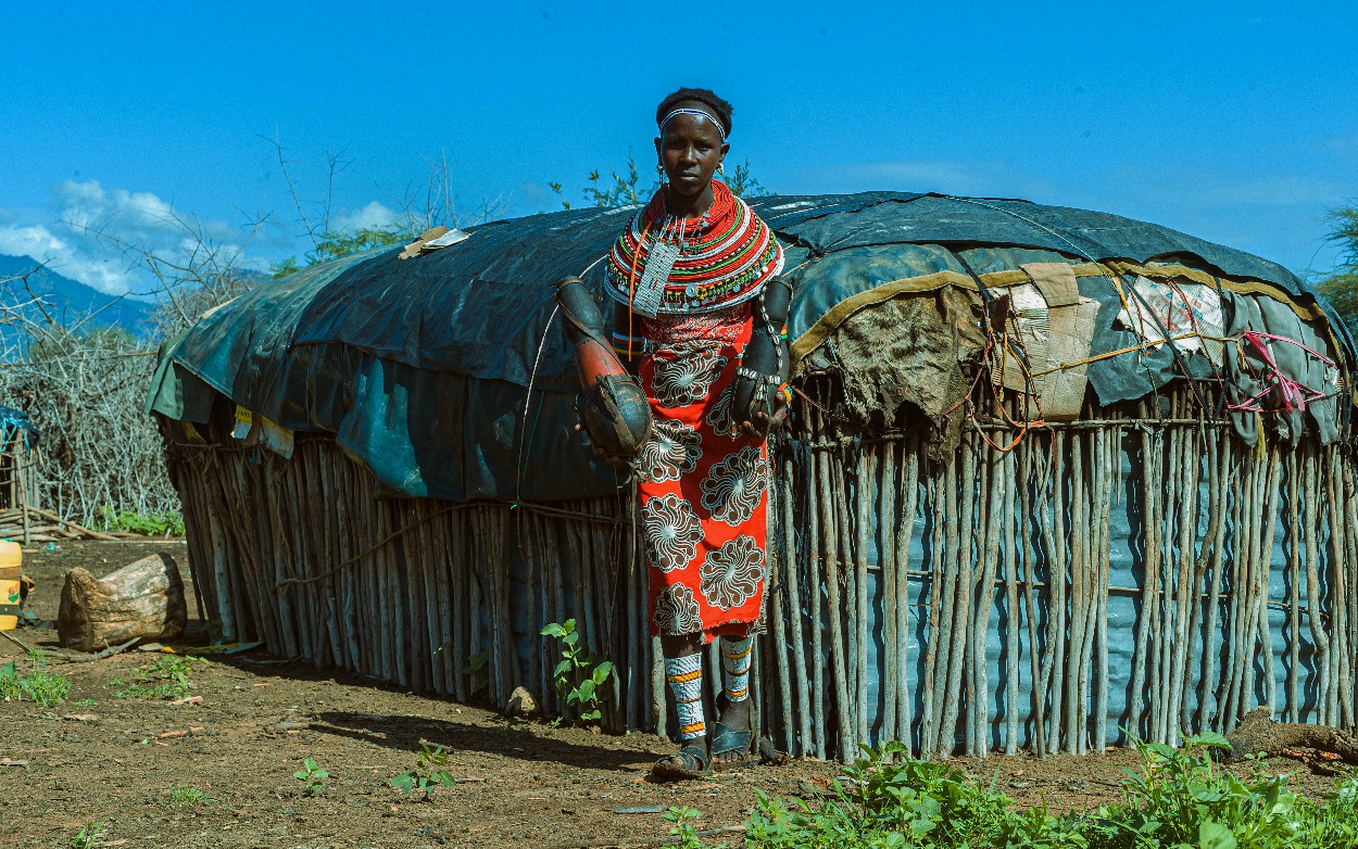 Pride and Presence: Samburu Woman at Her Manyatta