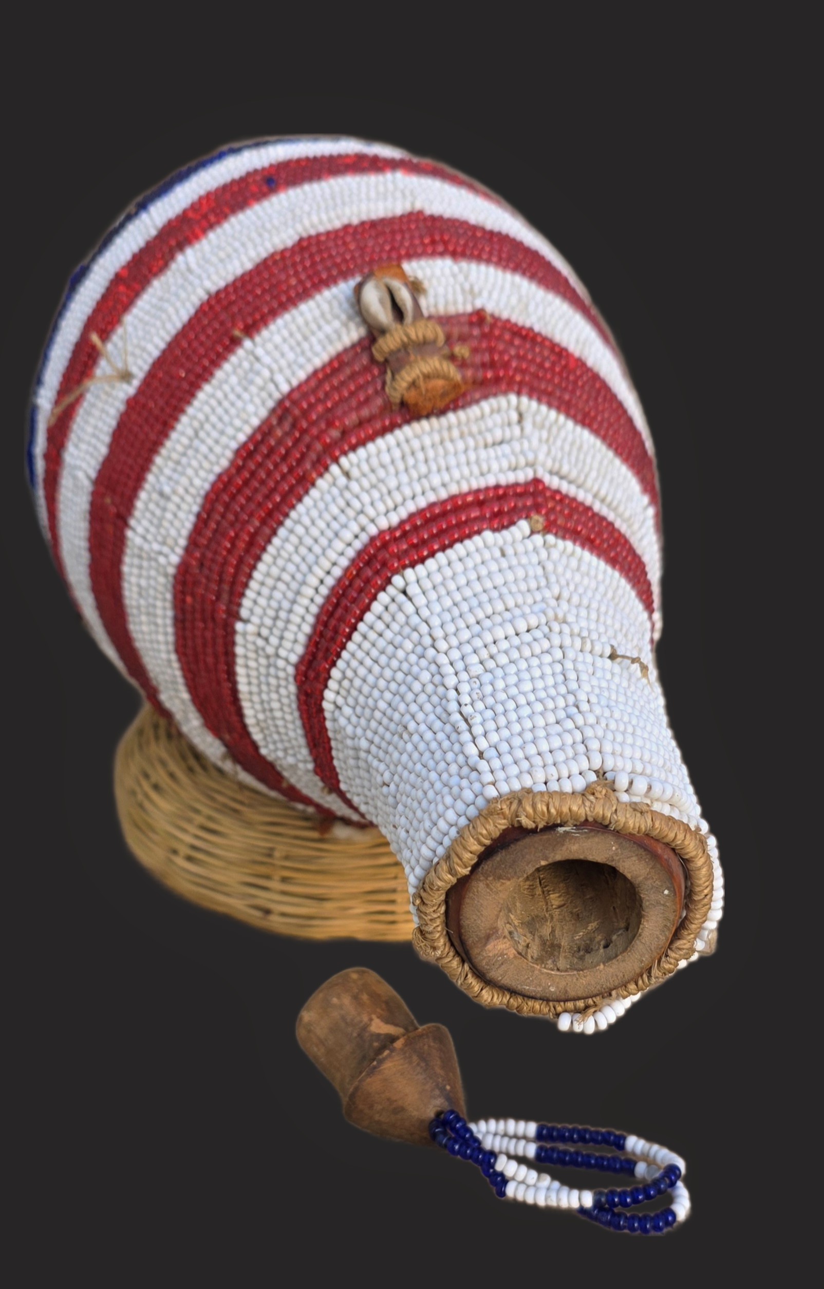Kamba Tribe Beaded Gourd with Lid – Kenya, Early 20th Century, Ex-UK Collection view 2