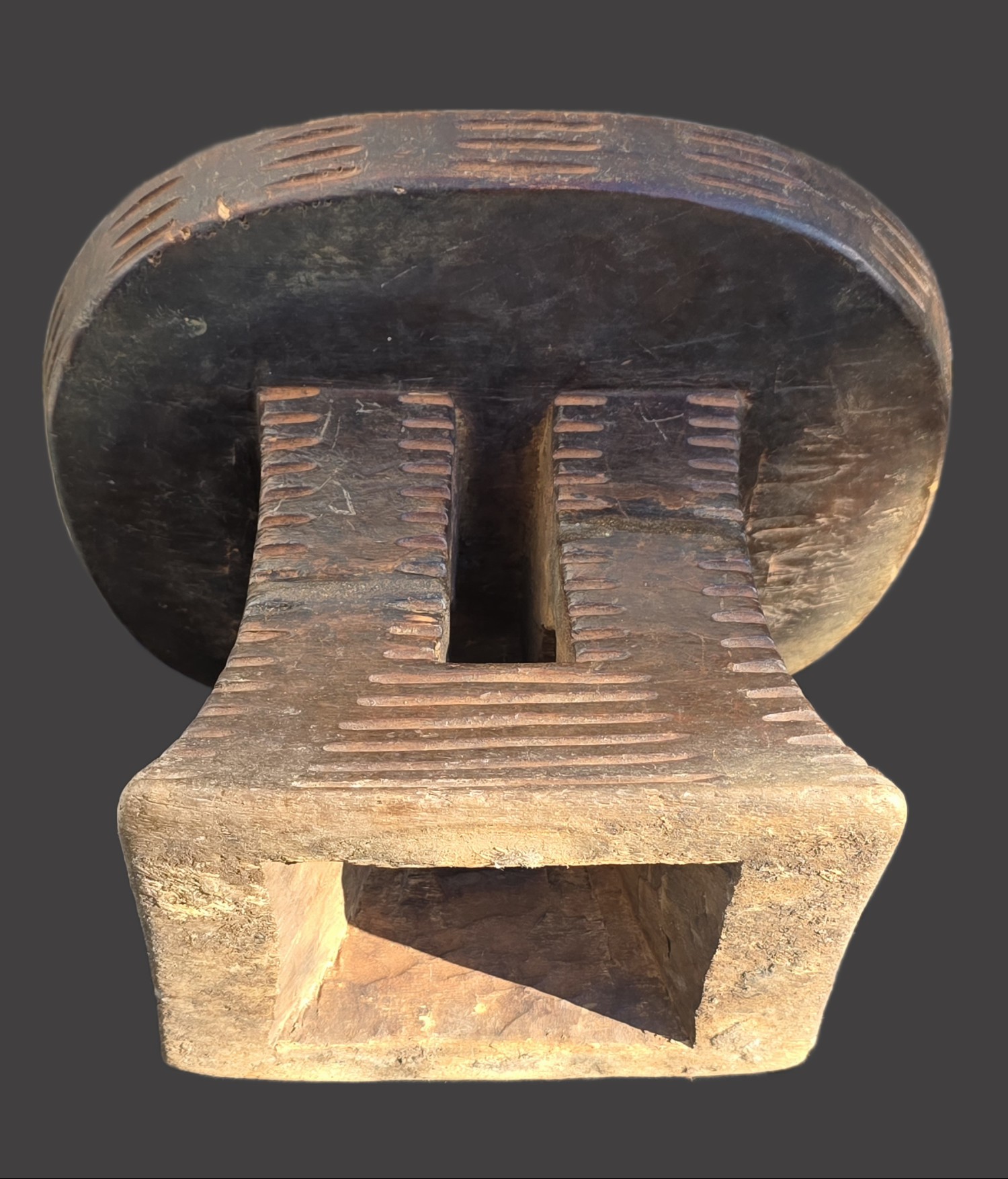  Vintage Bamileke Stool Cameroon 1960s Hand‑Carved African Wooden  Stool . view 2